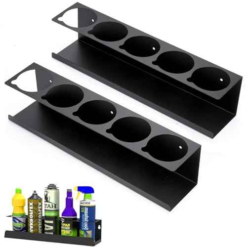 2 Pack Five Cans Wall-Mounted Steel Aerosol Spray Can Holder, Spray Paint Can Holder for Garage and Workspace