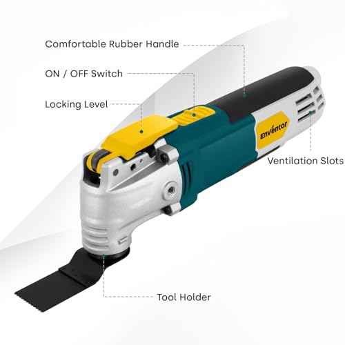 Enventor Multi Tool Saw, 2.5Amp Electric Oscillating Tool Kit Corded with 28pcs Saw Accessories, 6 Variable Speeds, 3¡Æ Oscillating Angle Oscillating Saw for Cutting, Scraping, Sanding