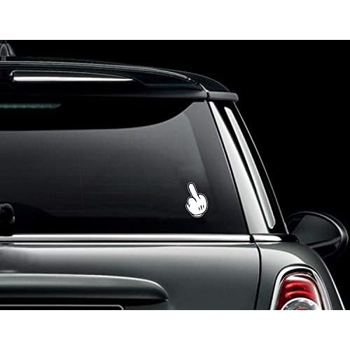 2 x PVC Laminated Sticker Middle Finger B 128