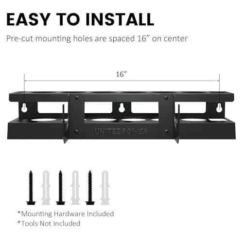 UNITEDPOWER Caulking Gun Holder 6+1, Wall Mount Hand Caulking Gun Storage Rack, Caulk Tube Organizer for Workshop, Shop, Garage