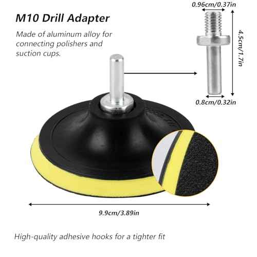 4Inch Wool Polishing Buffing Pads, 6 Pcs, Car Buffer Polisher Kit, Wool Buffing Polisher Wheel, M10 Drill Adapter & Hook and Loop Back