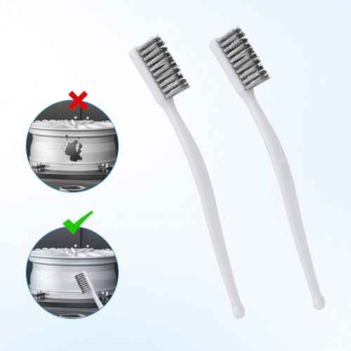 5pcs Wire Brushes Set for Cleaning, 7.09in Long Stainless Steel Wire Brushes Reinforced Bristle Mini Handle Brush Tools for Kitchen Industrial Welding Slag Walnut Carving Gaps Rust Removal