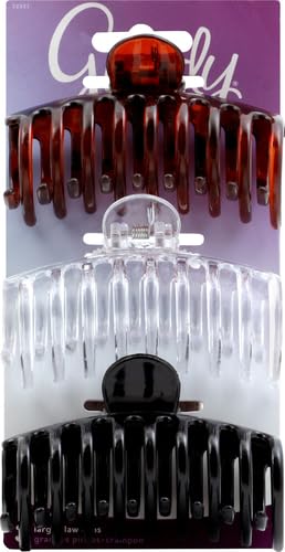 Goody Classics Large Sprial Claw Clips - 12-Pack, Assorted Colors - Great for Easily Pulling Up Your Hair - Pain-Free Hair Accessories for Women, Men, Boys, and Girls