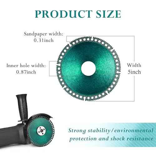 Mornajina ?5 Packs 5 Inch Indestructible disc for Grinder, Indestructible Disc 2.2 for Angle Grinder 7/8" (Model 125), Cutting Discs for Smooth Cutting, Chamfering, Grinding of All Materials (Green)