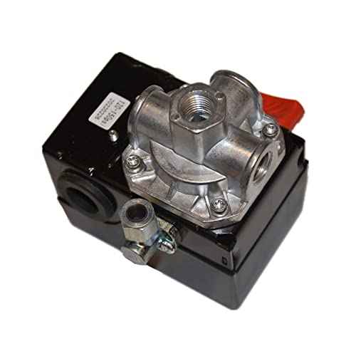 Z-D26612 Air Compressor Pressure Switch, 4-Port, 120-150 PSI, Black, Automatic, Metal Housing