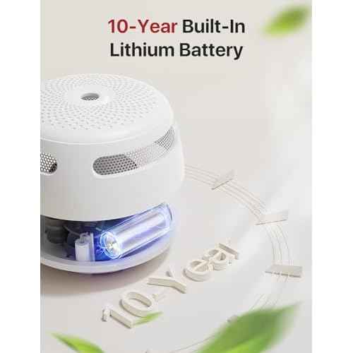 X-Sense Mini Smoke Alarm, 10-Year Battery Fire Alarm Smoke Detector with LED Indicator & Silence Button, XS01, 3-Pack