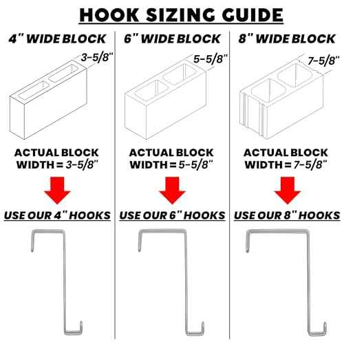 Over The Wall Concrete Cinder Cement Block Wall Outdoor No Drill Fence Hooks Hangers - Extra Long Large Rafter Ladder Pool Equipment Pole Hooks Hangers for Planters Hoses Horse Tack Room Organization