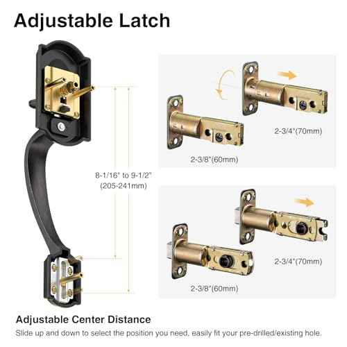 Front Door Handle No Lock, Entry Door Handle Exterior with Interior Reversible Handle Lever, Lower Half Grip, Single Cylinder, Door Handle Sets for Right Left Handed Door, Oil Rubbed Bronze