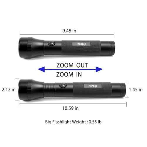 Heavy Duty 2-Cell D Battery LED Big Flashlights, Zoomable Single Mode Aluminum Alloy Torch Flashlight, Rugged Metal Flashlight for Outdoor Adventures Emergency Hiking Camping Caving (4 Pack)