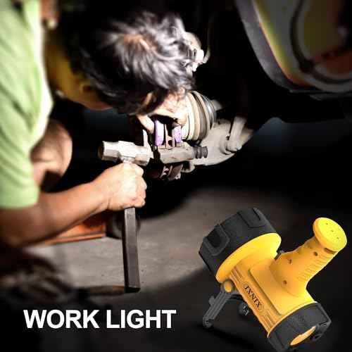 XINXI Rechargeable Spotlight with 1000000 Lumens COB Floodlight, IP67 Waterproof Spotlight Flashlight,Long Runtime Handheld Spot Light with Red Filter for Hiking, Boating, Hunting(Yellow)