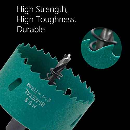 2 3/4 inch/70mm Hole Saw BI-Metal Hole Saw Tools,Hole Cutter, Cut Smooth and Fast for Cornhole Boards, Wood, Plastic, Drywall, Fiberboard