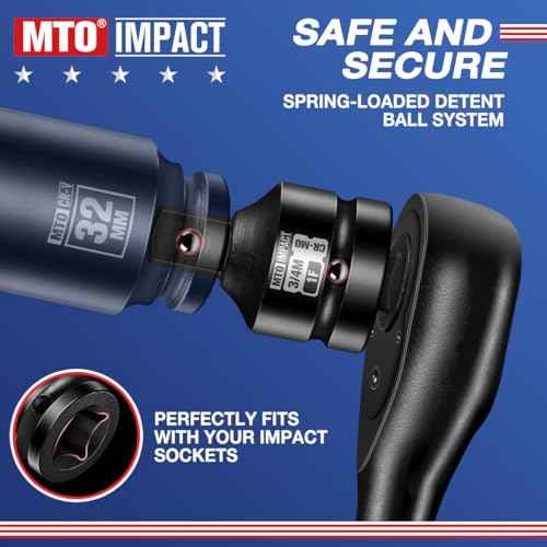 2 Pieces 1" Female to 3/4" Male Impact Socket Adapter,1" Drive Impact Socket Reducer Set, Chrome Molybdenum Alloy Steel