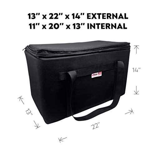 Sterno Trunk Buddy Insulated Leak Proof Organizer, Hot and Cold Food Bag for Groceries, Beverages and More, Black Cloth Exterior with Vinyl Liner, 13¡±L x 22¡±W x 14¡±H
