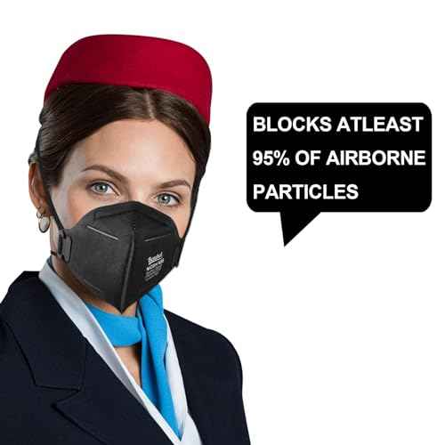 NIOSH Approved N95 Face Masks Particulate Respirators, Pack of 25 N95 Masks, Individually Wrapped, Black