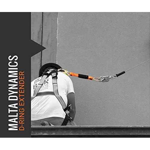Malta Dynamics 18¡± D-Ring Extender with Snap Hook for Fall Protection and Roofing, OSHA/ANSI Compliant