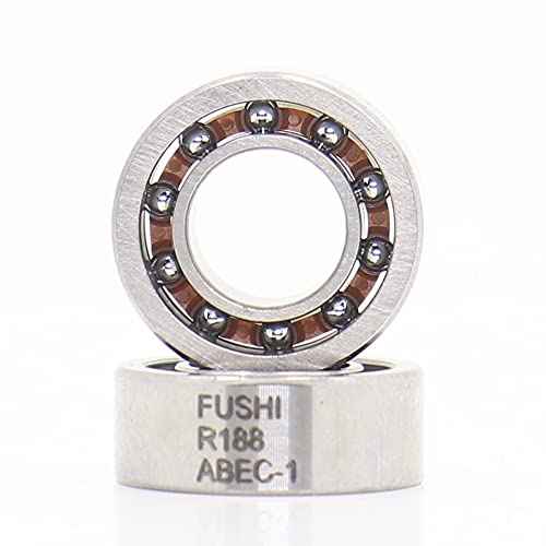 R188 Open Deep Groove Ball Bearing, 1/4" mmx1/2 mmx3/16 mm Fidget Spinner Bearing with Nylon Caged (10 PCS)