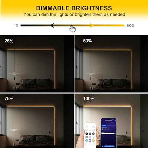 COB LED Strip Lights Warm White,24V Dimmable led Light Strip KIT with Remote and app Control,2700K 65FT/20m 8mm Wide Ra>90 Cuttable Flexible Strip Lights for Bedroom,Shelf,Cabinet