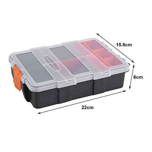 Plastic Heavy-Duty Tool Storage Box Two-Layer Components Storage Case Organizer Small Parts Tool Box