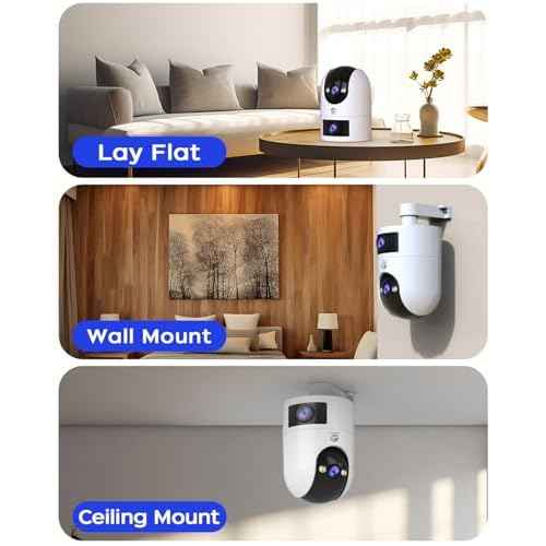 JOOAN Security Camera Outdoor 2K Ultra HD Dual Lens 2.4G/5G WiFi Bluetooth 2 Cams in 1 Auto Tracking 360¡ÆView,2 Ways Audio IP66 Waterproof 3 Night Vsion Modes Cloud/SD Card Storage,Corded Power