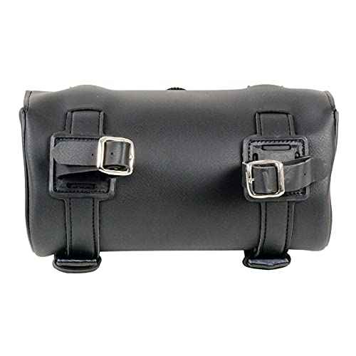 Milwaukee Leather SH62601 Black Small PVC Double Strap with Concho Windshield-Tool Bag - One Size