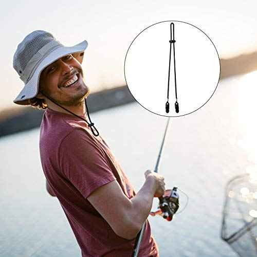 Black Adjustable Hat Strap Clips Windproof Clips Cap Retainers Anti-Lost Strap with Cord Locks for Sports