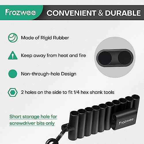 4PCS 22-Hole Screwdriver Bit Holder with Carabiner,Plastic Screwdriver Head Storage Case Organizer for Screwdriver Bit