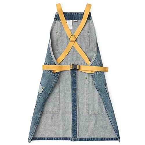 Jeanerlor Denim Tool Apron for Women and Men Cross Straps Adjustable