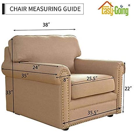 Easy-Going Chair Sofa Slipcover Reversible Sofa Cover Water Resistant Couch Cover Furniture Protector Cover with Elastic Straps for Pets Kids Children Dog Cat (Chair, Navy/Ivory)