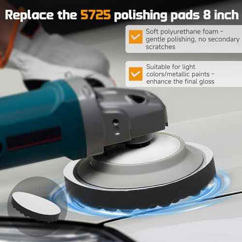 5725 polishing pad-8 Inch ?Replace for 3m 5723, 5733 Foam Buffing Pads-Professional Car Polishing Pad for Paint Correction and RV Polishing Compatible with dewalt, spta and Chemical Guys Polishers