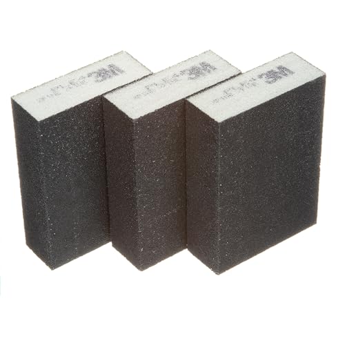 3M Extra Fine/Fine Sanding Sponge, 3-3/4-in x 2-5/8-in x 1-in, 3-Pack (907NA-3P-CC)