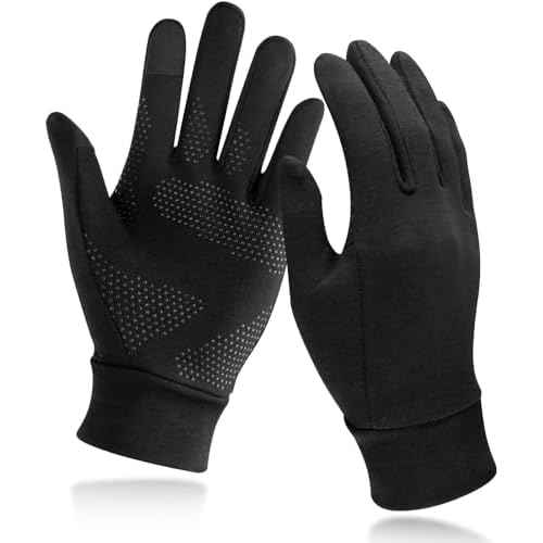Unigear Lightweight Running Gloves, Touch Screen Anti-Slip Warm Gloves Liners for Cycling Biking Sporting Driving for Men Women