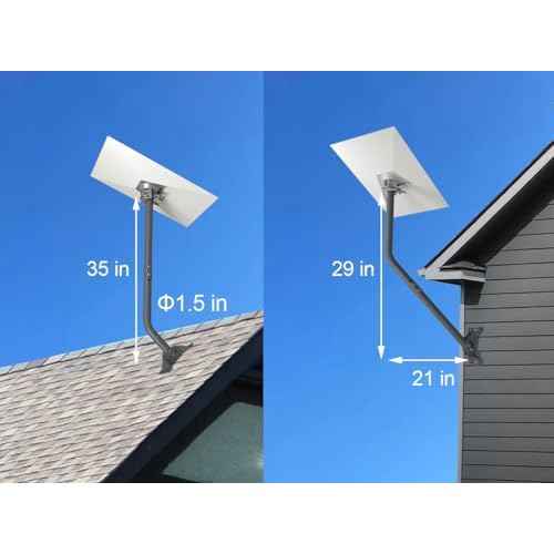 CEKAY Starlink Mounting Kit (Includes 35" Pole and Adapter) ? Sturdy Pole Mount with Adapter for Gen3/V3 Standard Dish ? Adjustable J-Pole Mast for Wall, Eave, or Roof