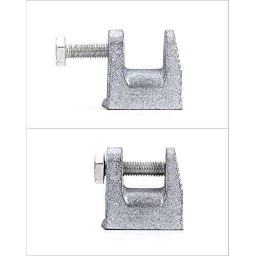 QWORK Beam Clamp, 50 Pcs 3/8" Zinc Plated Iron Safety Beam Clamp, 13/16" Jaw Opening