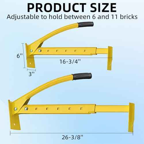 Adjustable Heavy Duty Brick Tongs with Rubber Grip for Lifting 6 to 10 Bricks Masonry Tools Brick Tong Lifting Tongs Perfect for Brick Cutter Paver Splitter Projects