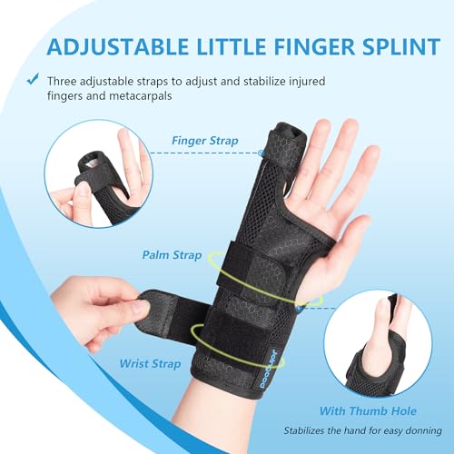 Pinky Finger Splint, Finger Splint for Pinky, Broken Pinky Finger Brace, Little Finger Splint,Metacarpal Finger Splint Hand Brace for Trigger Finger Arthritis,Finger Splint Pinky Right Hand,S