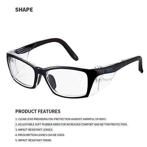 Anti-Fog Safety Glasses with Rx Insert Compatibility - ANSI Z87.1 Certified, Prescription Lens Ready (Not Over-Glasses), Adjustable Fit for Woodworking, Welding, Labs