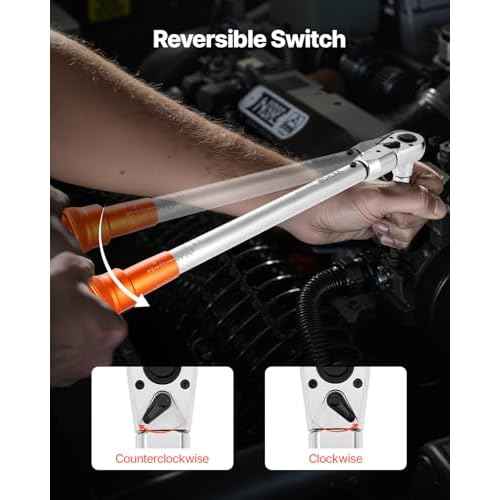 VEVOR Adjustable Torque Wrench 1/2 Inch Drive, 20-160Ft.lb/27.1-216.8Nm, 38MM Open End, 3/8 Inch Drive Torque Wrench with Interchangeable Jaw & Ratchet Head for HVAC, Car, Moto, Narrow Pipeline