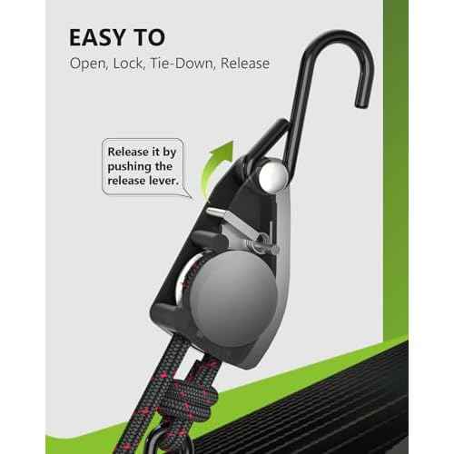 Kayak Straps Tie Downs 8 Pack Set, Roof Rack Straps Adjustable Ratchet Tie Down Straps with Lock S Hooks, 1/4 Inch 12 Feet Ratchet Straps for Small Cargo, Kayak-Soft Loops, Packing, Camping Gear