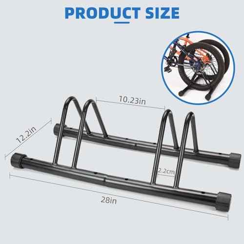 Metal Bike Storage Rack, Floor Stand for 3 Bicycles, Outdoor Loop Parking Holder for Garage, Shed (1 paragraph)