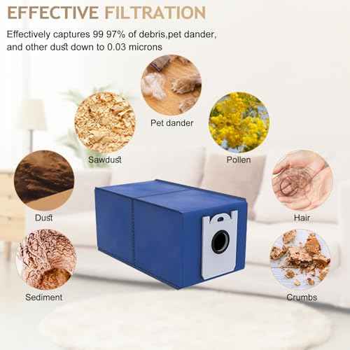 12 Pack Replacement Dust Bags Compatible With bObsweep UltraVision Self-emptying Robot Vacuum Cleaner,Disposable Dust Bag