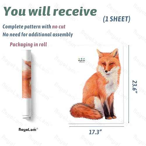 Red Fox Wall Decal Nursery Animal Wall Sticker Removable Peel and Stick Waterproof Wall Art Decor Stickers for Kids Baby Classroom Living Room Playing Room Bedroom