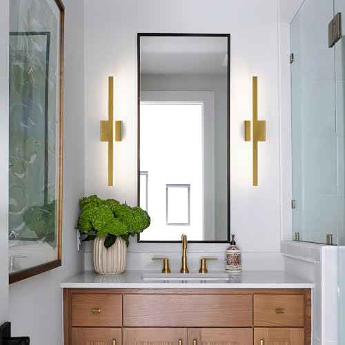 KAISITE Modern Bathroom Vanity Light Gold Light Fixture Over Mirror 24 inch Vanity Lighting Fixture Dimmable 5CCT LED Bar Vanity Light for Bathroom Restroom