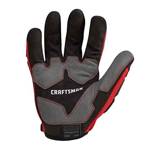 Craftsman Work Gloves, Anti-shock Impact Protection, Adjustable Cuff (2-Pair Pack)