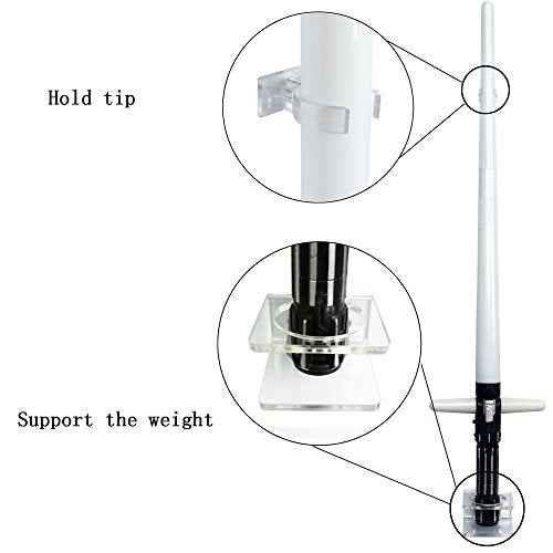 YYST Clear Light Saber Wall Mount Wall Rack Wall Holder - 5 Pack