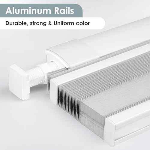LazBlinds No Tools No Drill Cordless Cellular Shades, Top Down Bottom Up (TDBU) Honeycomb Shades for Home, Blackout Light Blocking Thermal Insulation Blinds for Windows, 28" W x 48" H, White