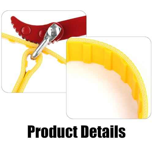 8 Inch Belt Strap Wrench, Multi-Purpose Adjustable Wrench for Water & Oil Filter Replacement, Steel Handle, PVC Pipe Joints