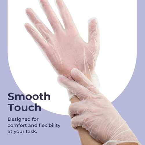 Fit Meal Prep Disposable Food Prep Vinyl Gloves Food Safe Glove Household Cleaning Gloves for Cooking, Kitchen