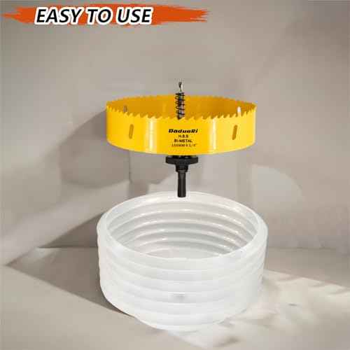 6.25" Hole Saw & 4.25" Hole Saw Dust Bowl Catcher for Recessed Lights, 6-1/4 & 4-1/4 Hole Cutter with 3/8" Hex & SDS Plus Abor for Led Lighting 6 Inch/4 Inch for Drywall Plasterboard