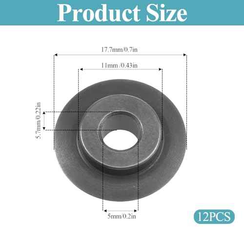 12 PCS Pipe Cutter Blade Tubing Cutter Replacement Wheel Hose Cutter Tool Compatible with Ridgid Tubing Cutter Models 101 103 104 117 118 150 151 152 153 205 Copper Pipe Cutter