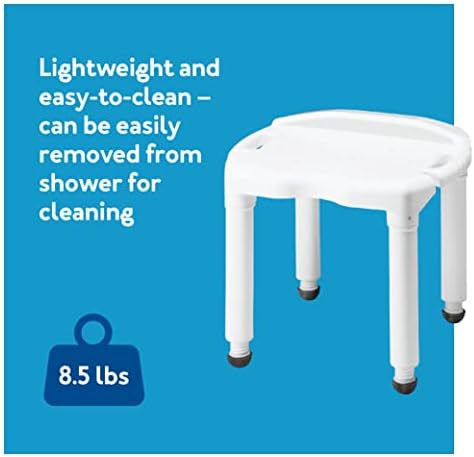 Carex Universal Bath Seat and Shower Chair, Heavy Duty Shower Bench for Bathtub, Safety Bath Seat Stool for Seniors and Disabled, Supports up to 400 lbs, Adjustable Height Shower Bench for Inside Tub